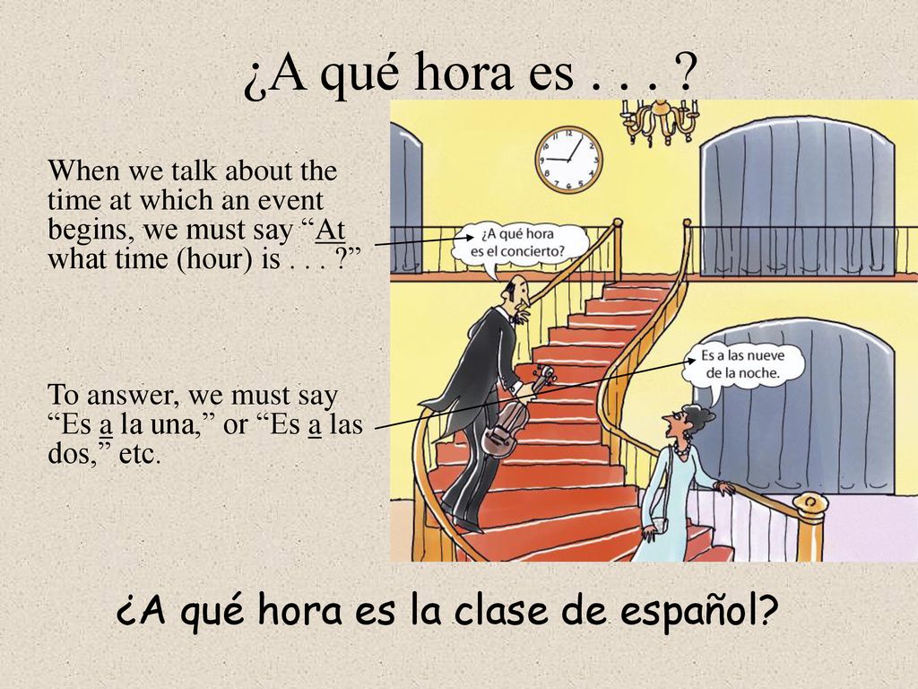 ¿A qué hora es ¿A qué hora es la clase de español