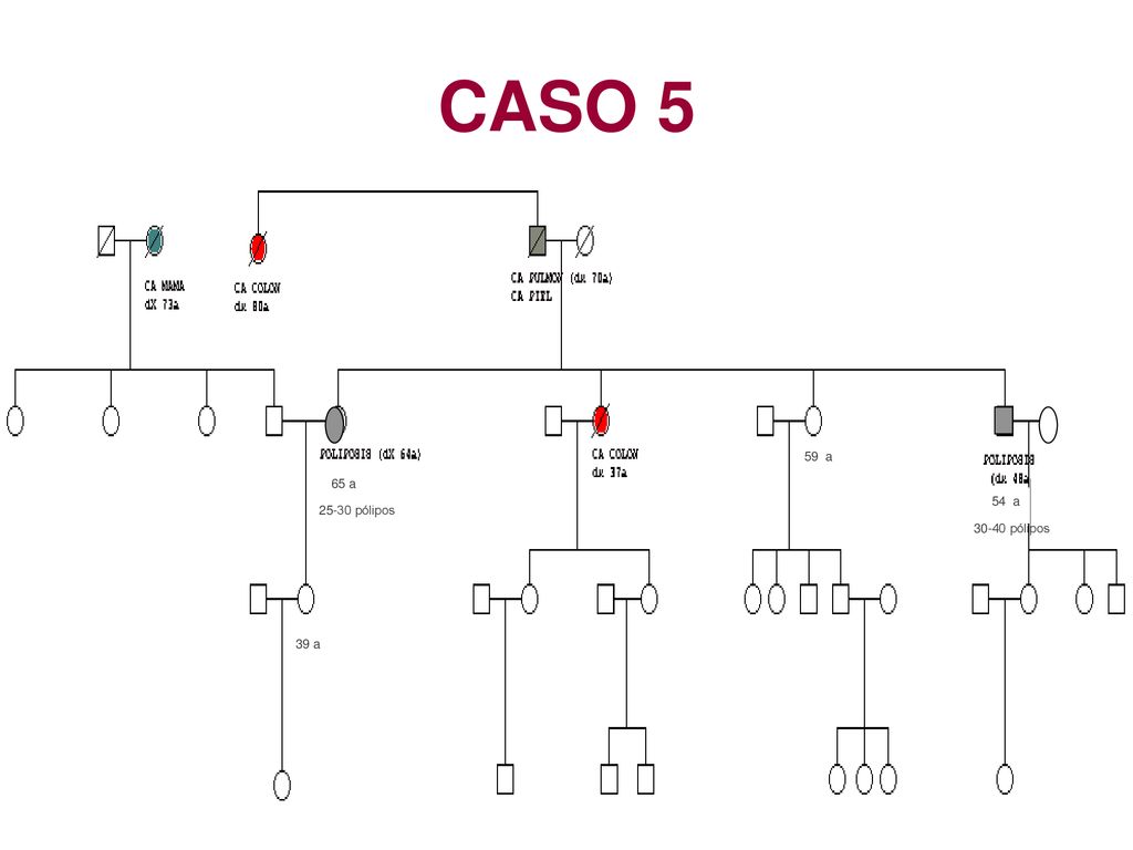 CASO 5 59 a 65 a 54 a pólipos pólipos 39 a