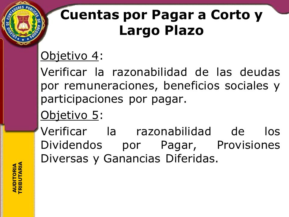 Cuentas por Pagar a Corto y Largo Plazo