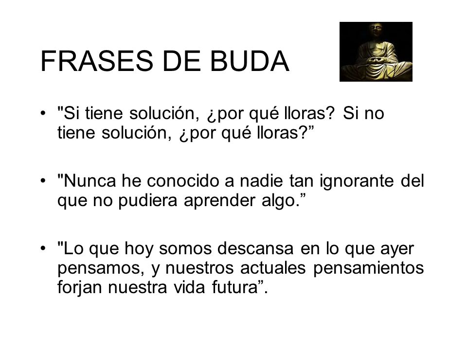FRASES DE BUDA Si tiene solución, ¿por qué lloras Si no tiene solución, ¿por qué lloras