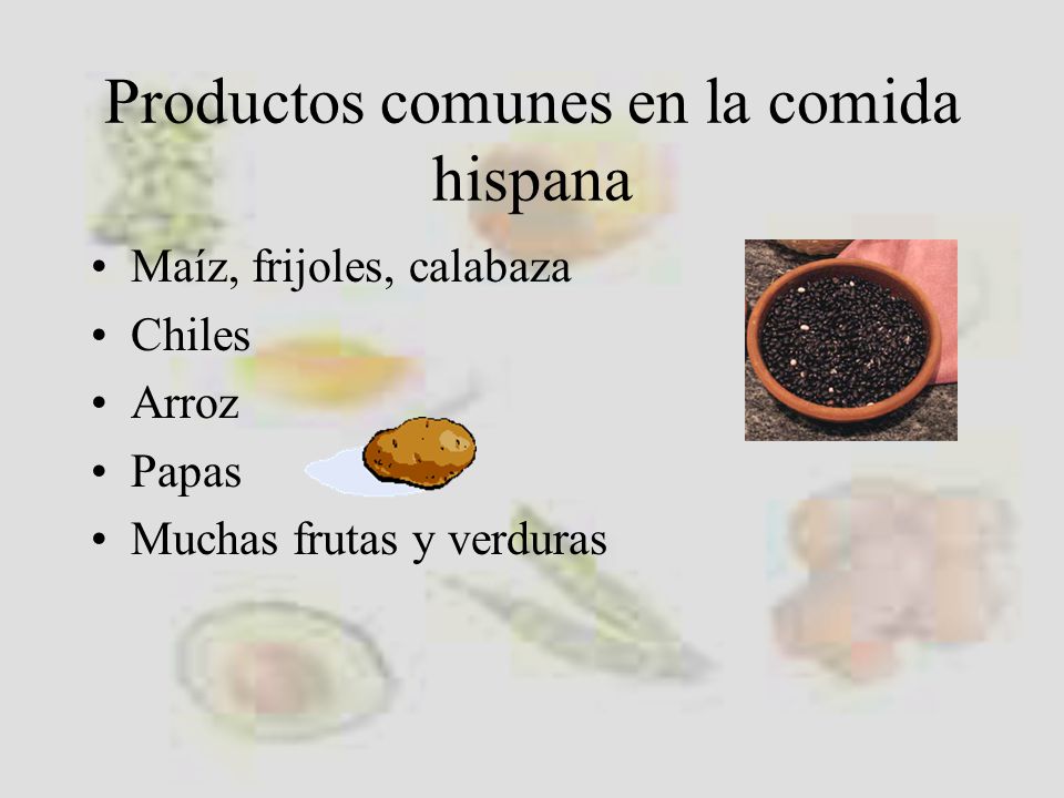 Productos comunes en la comida hispana