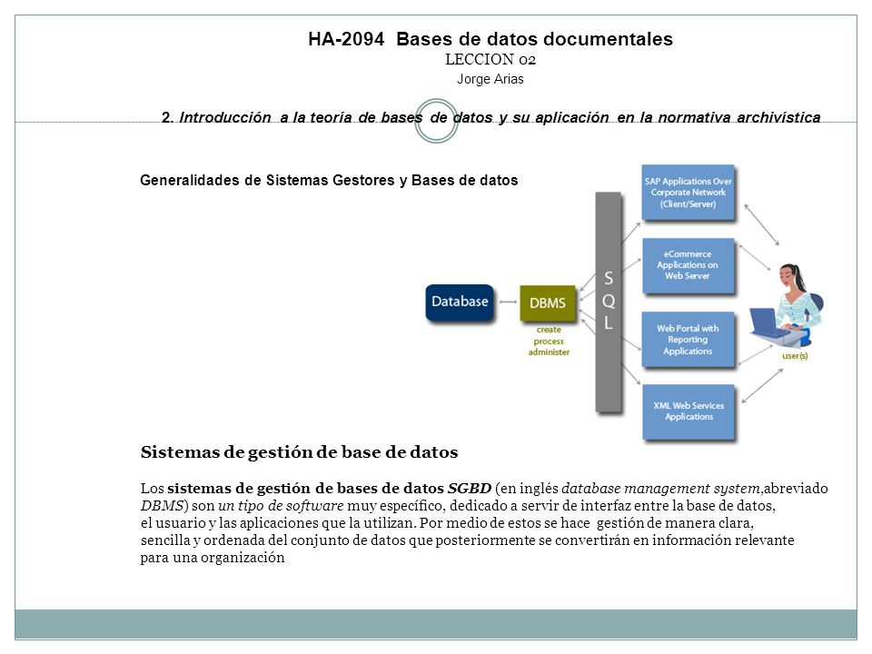 HA-2094 Bases de datos documentales LECCION 02 Jorge Arias 2