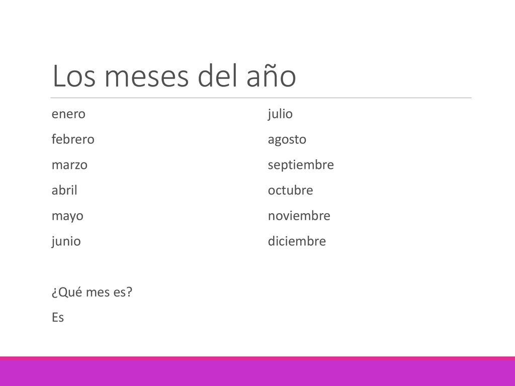 Los meses del año enero febrero marzo abril mayo junio ¿Qué mes es Es