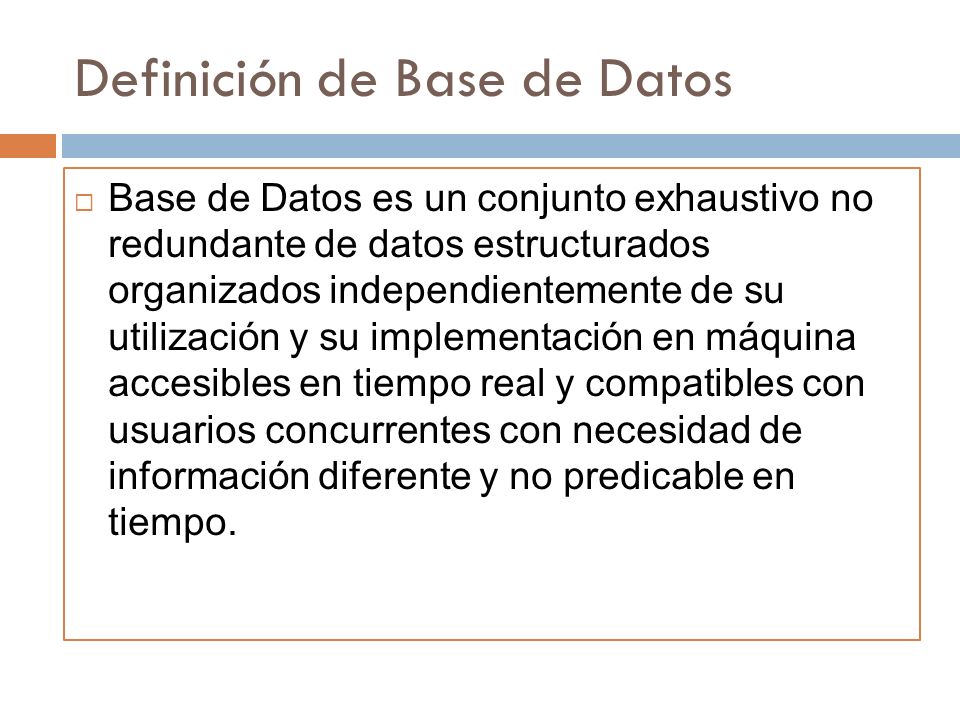 Definición de Base de Datos