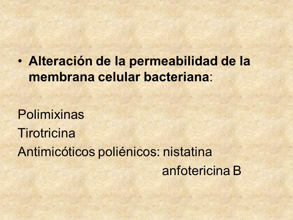 Alteración de la permeabilidad de la membrana celular bacteriana: