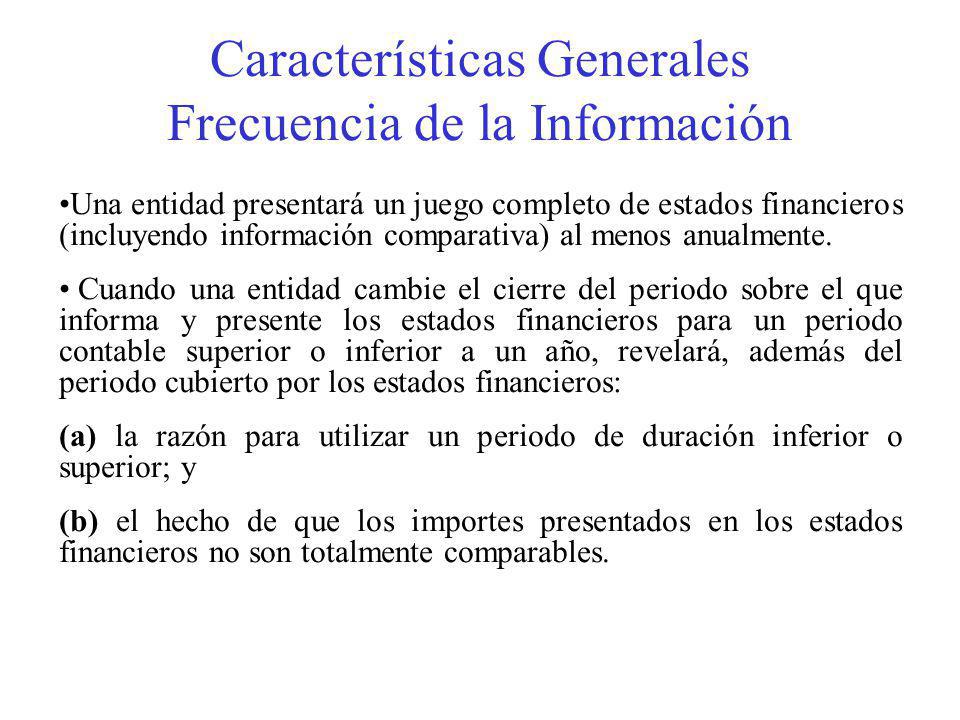Características Generales Frecuencia de la Información