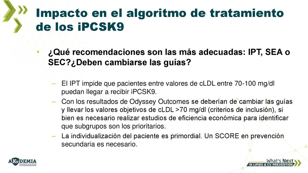 Impacto en el algoritmo de tratamiento de los iPCSK9