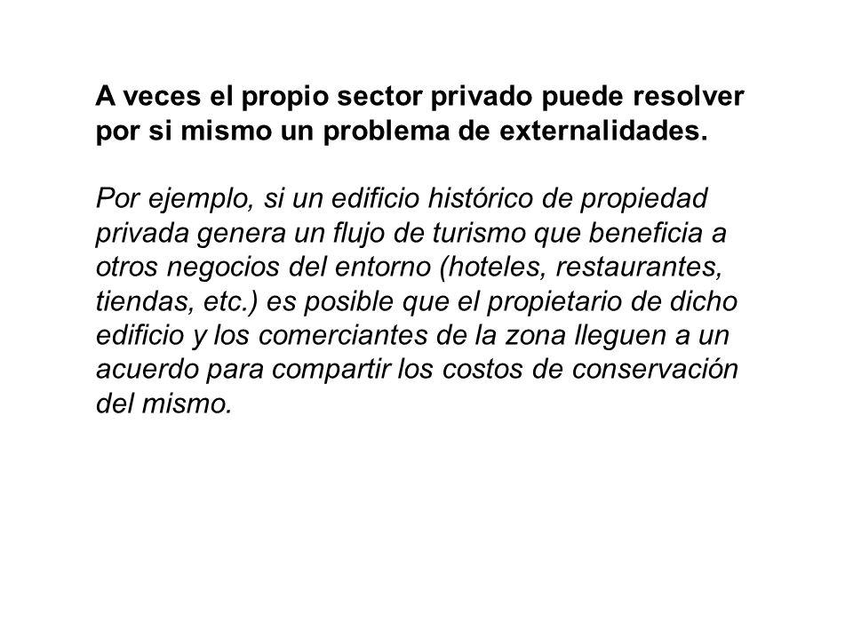 A veces el propio sector privado puede resolver por si mismo un problema de externalidades.