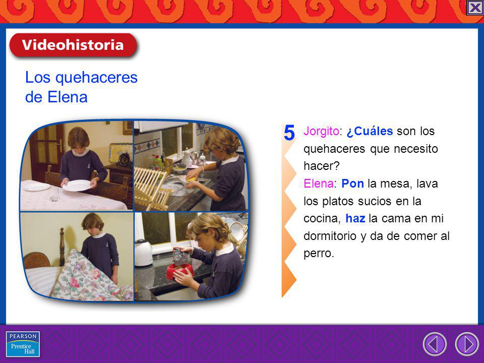 5 Los quehaceres de Elena Jorgito: ¿Cuáles son los