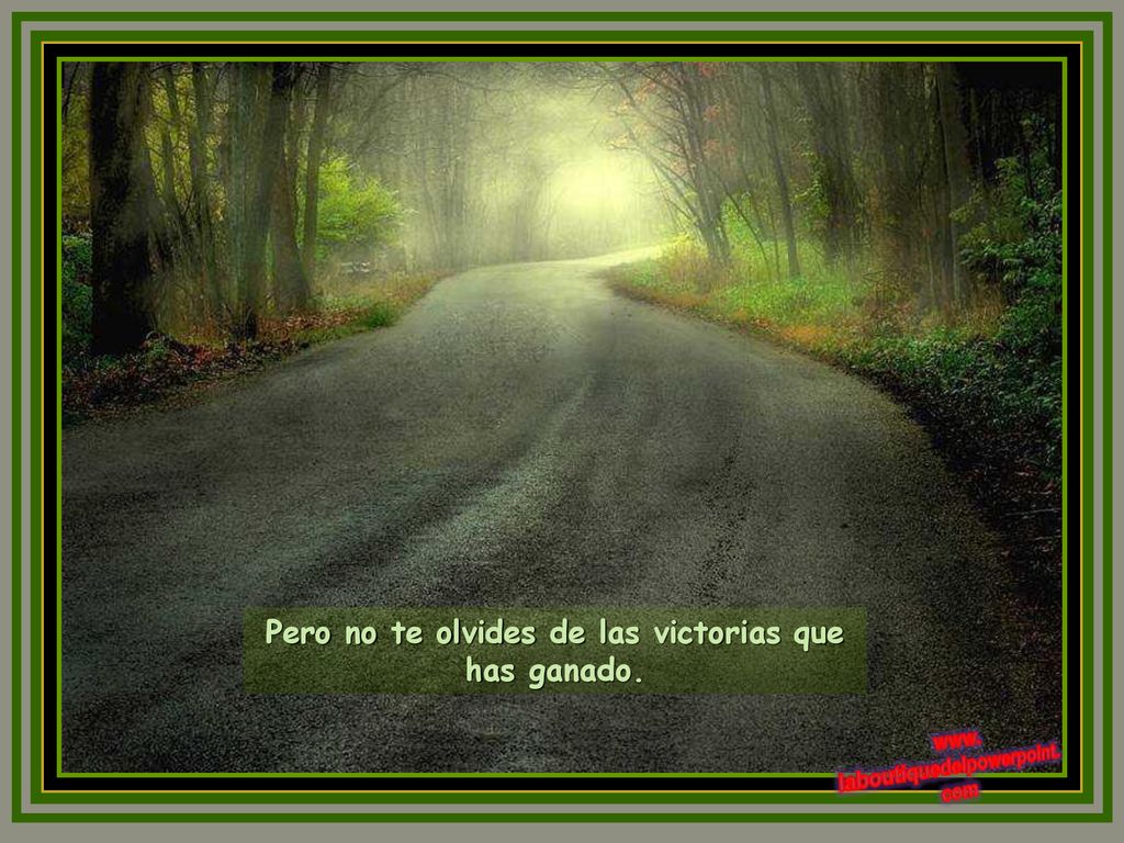 Pero no te olvides de las victorias que has ganado.
