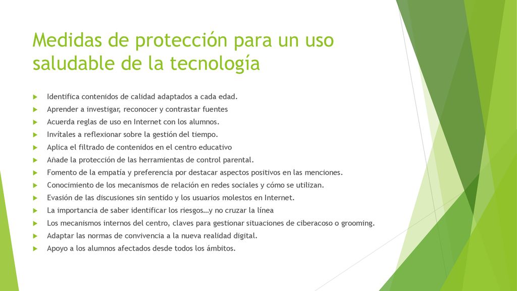 Medidas de protección para un uso saludable de la tecnología