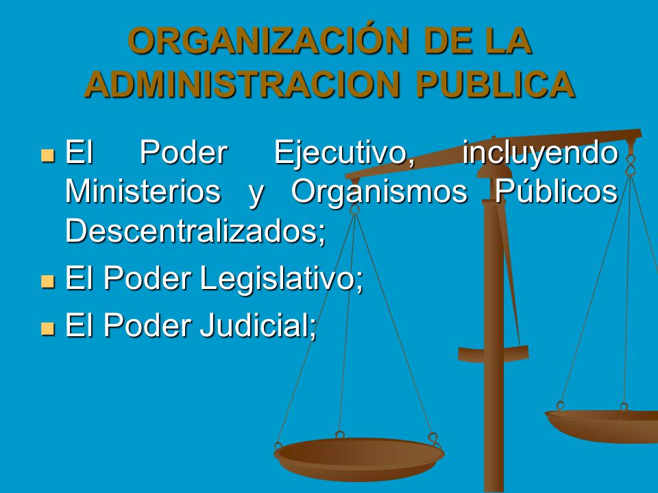ORGANIZACIÓN DE LA ADMINISTRACION PUBLICA