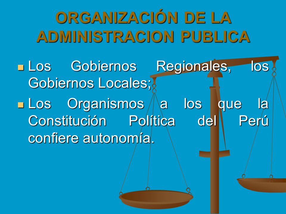 ORGANIZACIÓN DE LA ADMINISTRACION PUBLICA