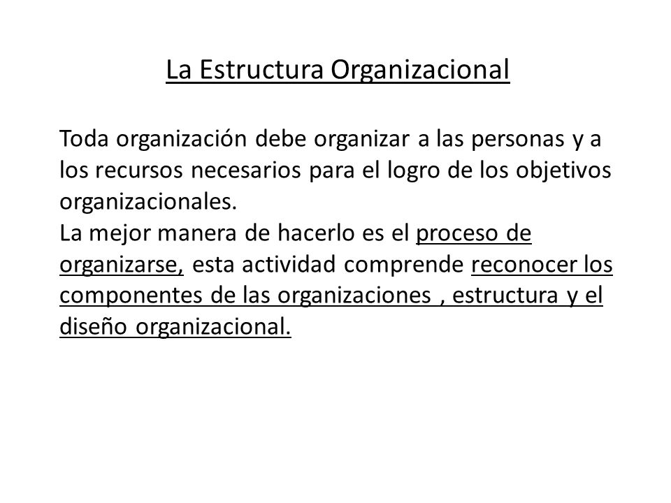La Estructura Organizacional