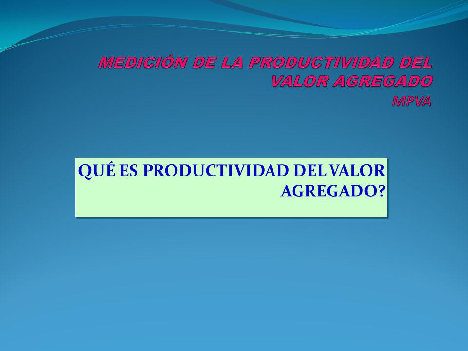 MEDICIÓN DE LA PRODUCTIVIDAD DEL VALOR AGREGADO MPVA
