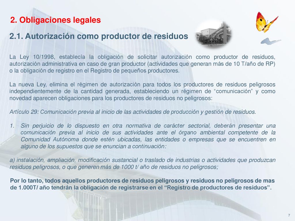 2.1. Autorización como productor de residuos