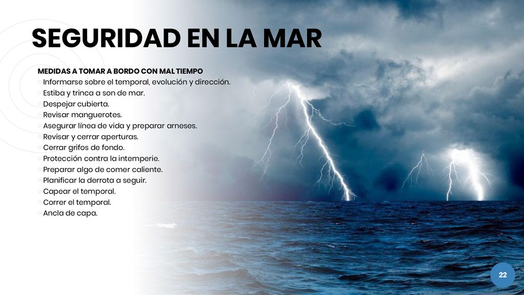 SEGURIDAD EN LA MAR MEDIDAS A TOMAR A BORDO CON MAL TIEMPO