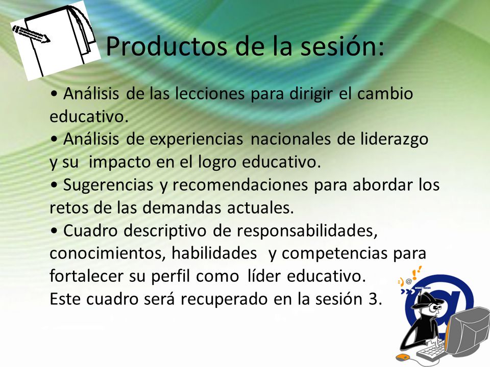 Productos de la sesión: