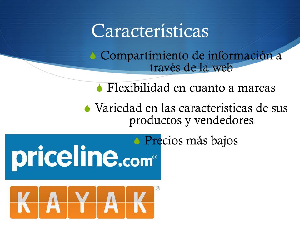 Características Compartimiento de información a través de la web