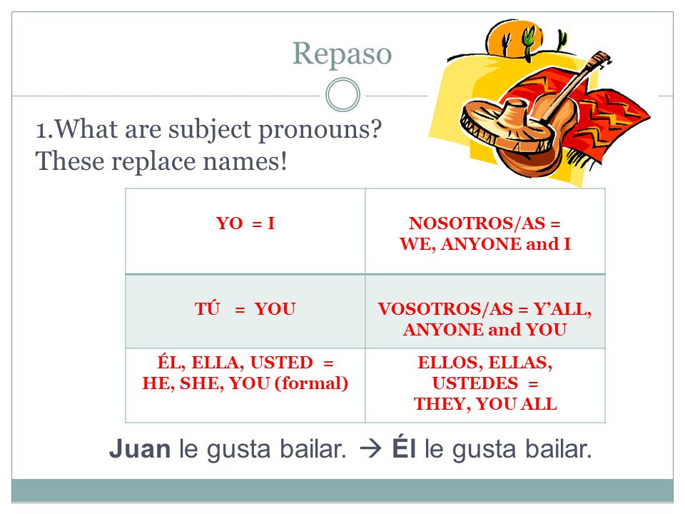 VOSOTROS/AS = Y’ALL, ANYONE and YOU