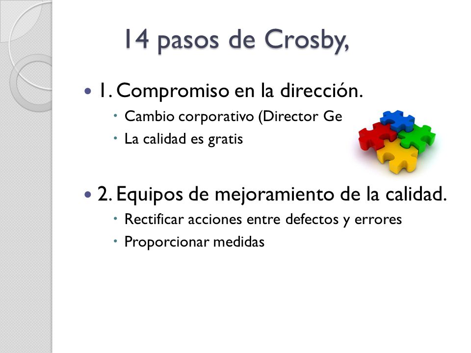14 pasos de Crosby, 1. Compromiso en la dirección.