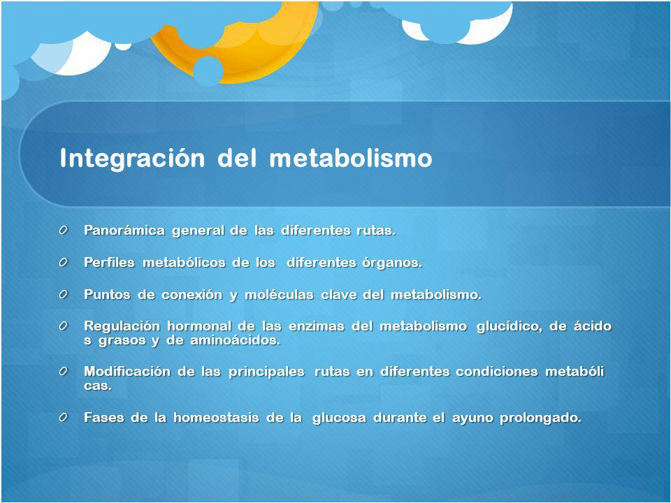 Integración del metabolismo