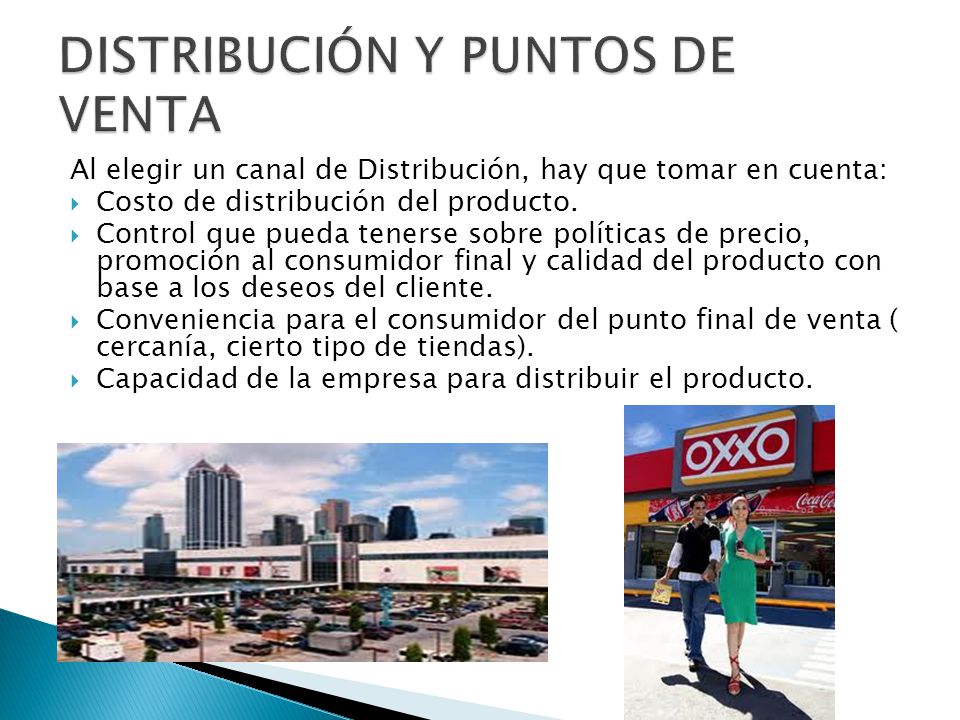 DISTRIBUCIÓN Y PUNTOS DE VENTA