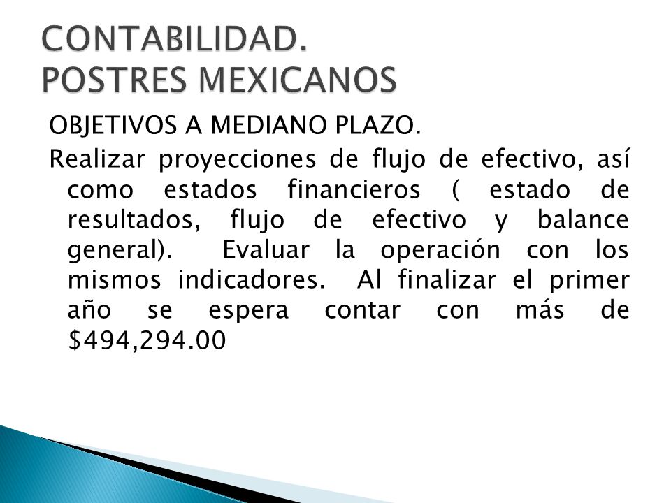 CONTABILIDAD. POSTRES MEXICANOS