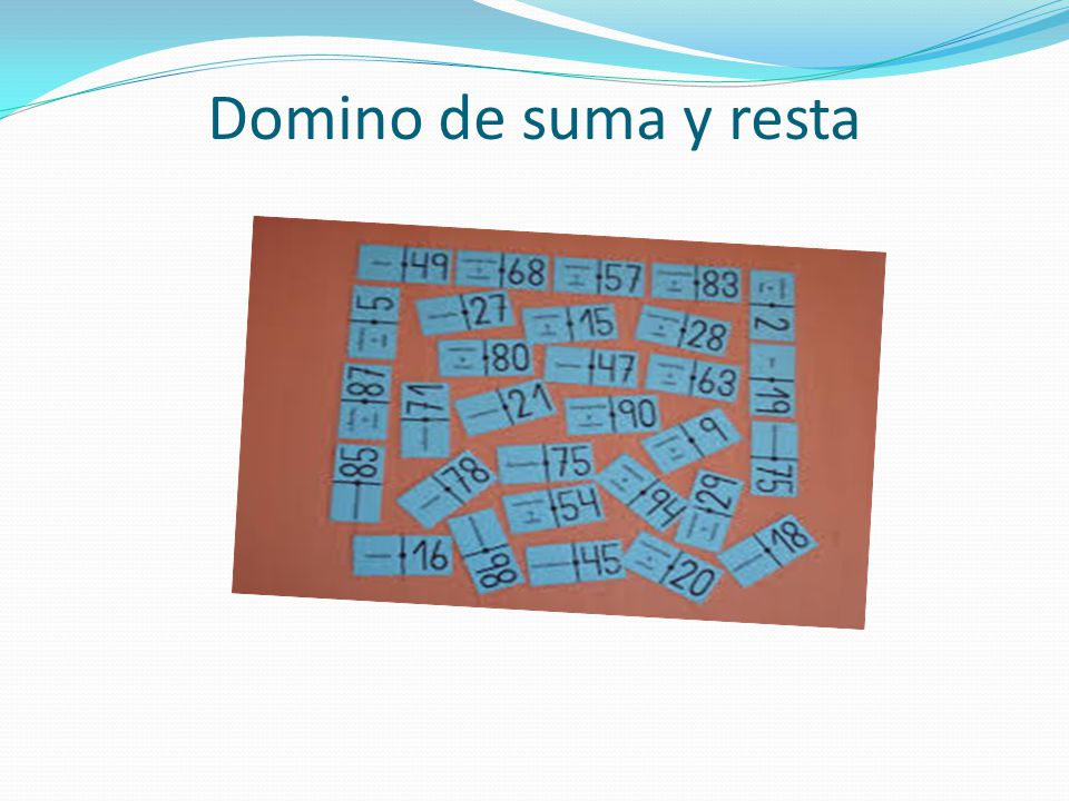Domino de suma resta o multiplicación Domino de suma y resta
