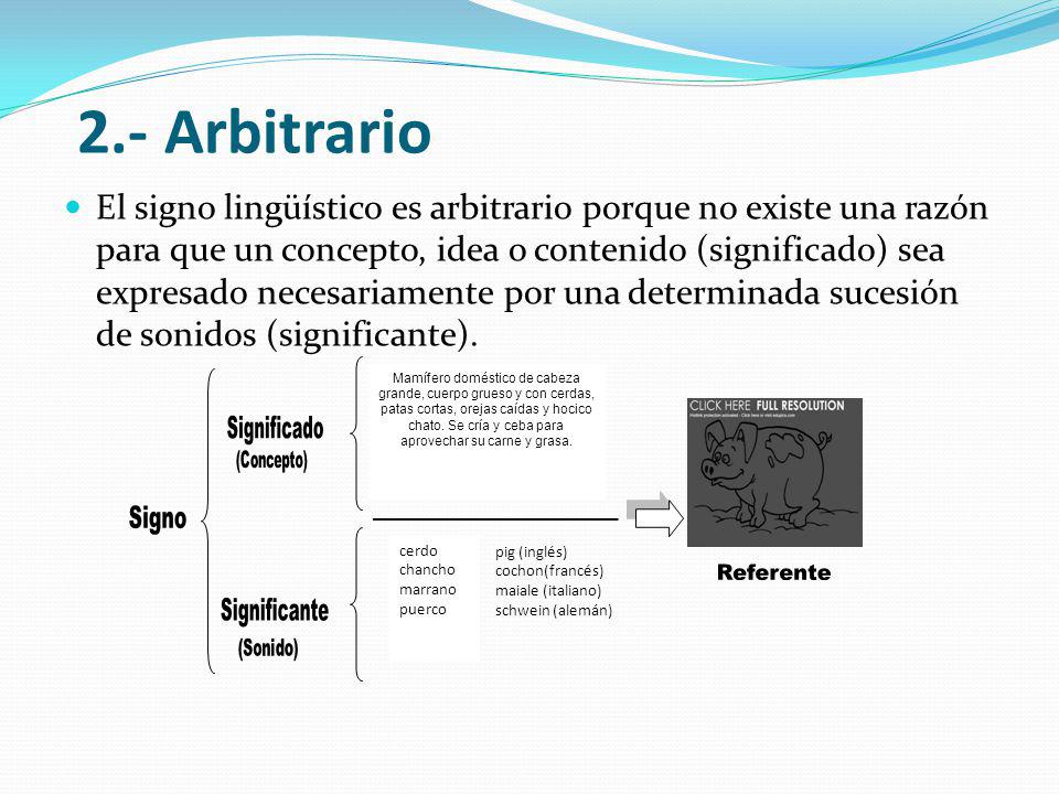 2.- Arbitrario Significado Signo Referente Significante