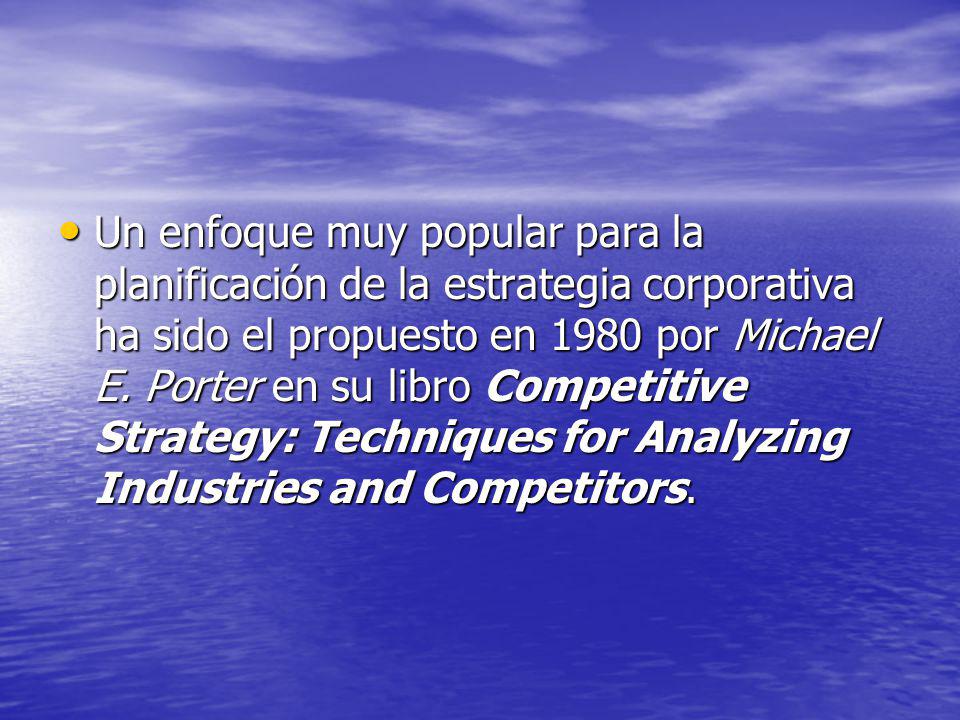Un enfoque muy popular para la planificación de la estrategia corporativa ha sido el propuesto en 1980 por Michael E.