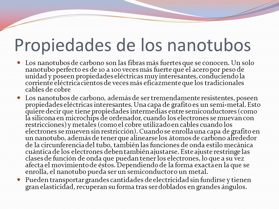 Propiedades de los nanotubos