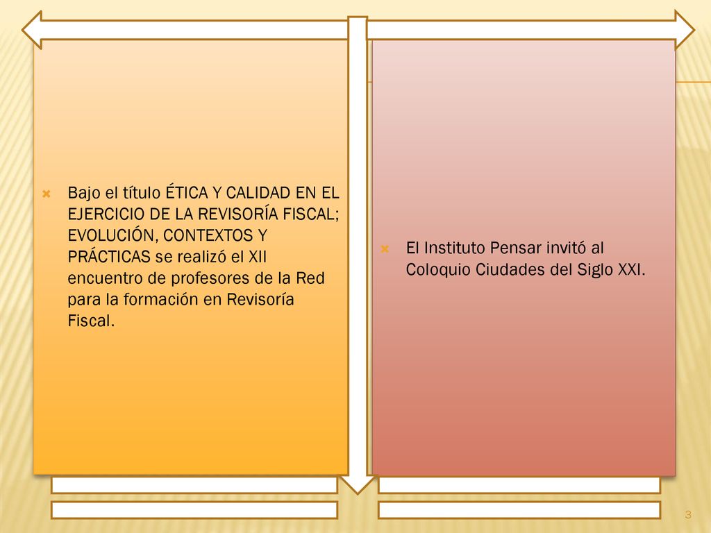 Bajo el título ÉTICA Y CALIDAD EN EL EJERCICIO DE LA REVISORÍA FISCAL; EVOLUCIÓN, CONTEXTOS Y PRÁCTICAS se realizó el XII encuentro de profesores de la Red para la formación en Revisoría Fiscal.