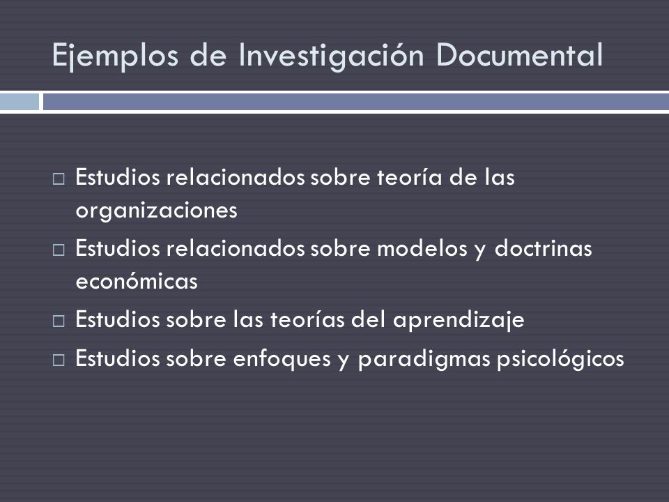 Ejemplos de Investigación Documental