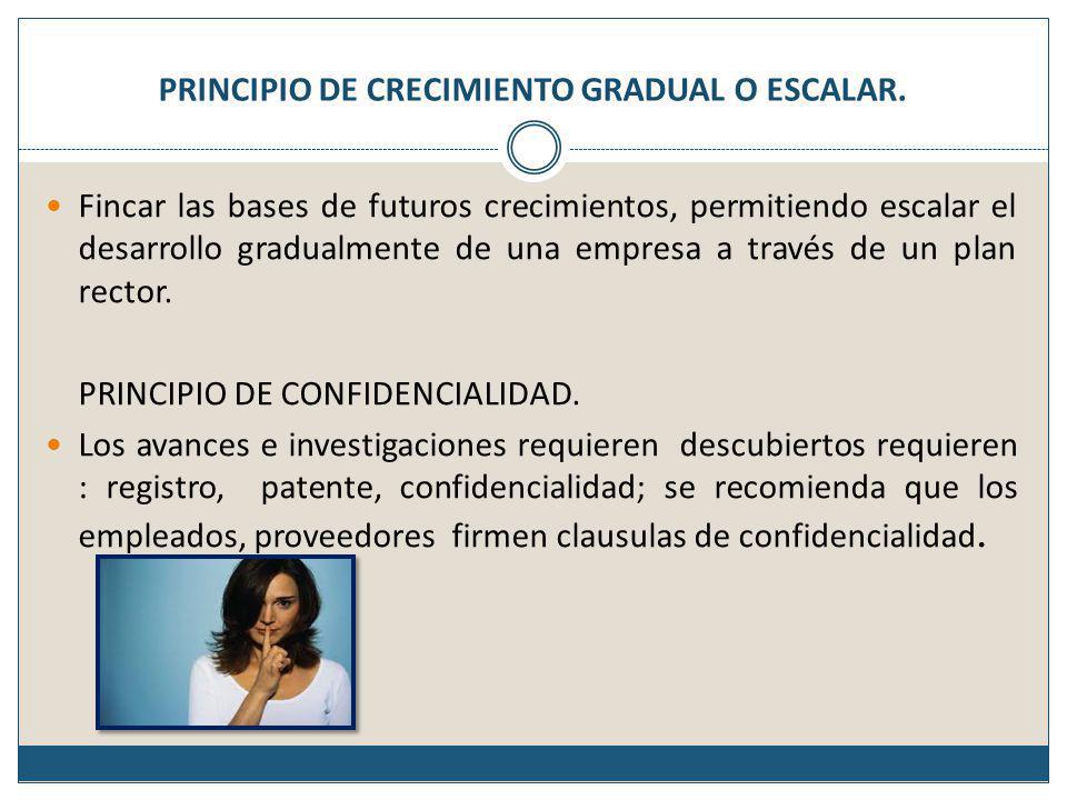 PRINCIPIO DE CRECIMIENTO GRADUAL O ESCALAR.
