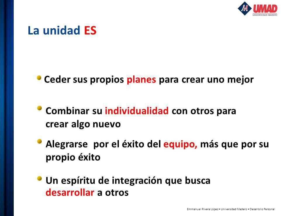 La unidad ES Ceder sus propios planes para crear uno mejor