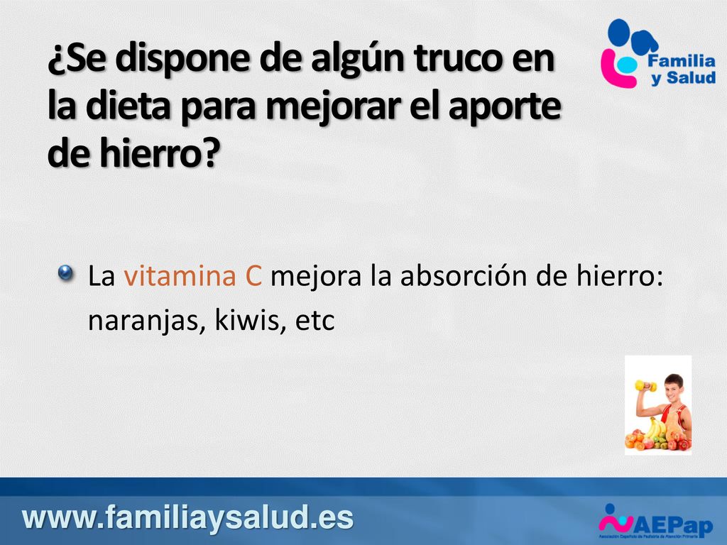 ¿Se dispone de algún truco en la dieta para mejorar el aporte de hierro