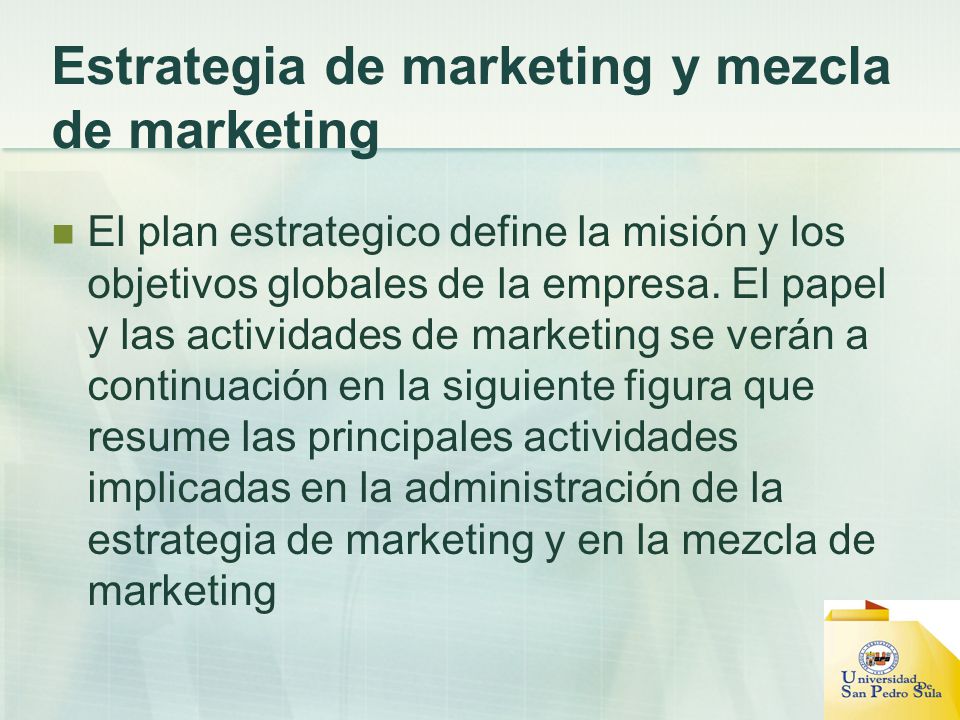 Estrategia de marketing y mezcla de marketing