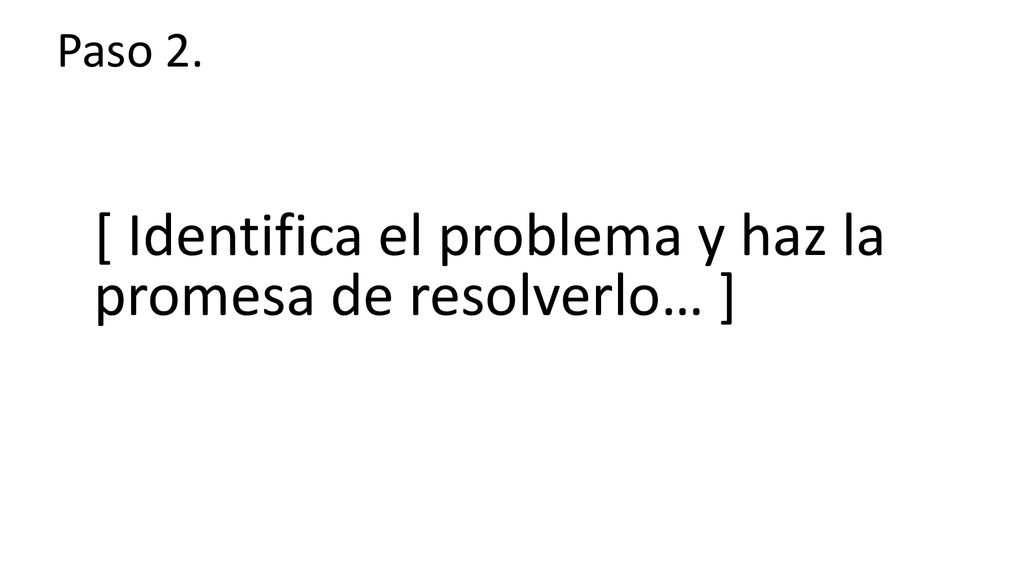 [ Identifica el problema y haz la promesa de resolverlo… ]