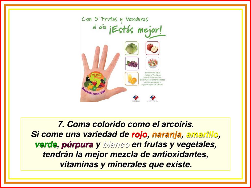 7. Coma colorido como el arcoiris