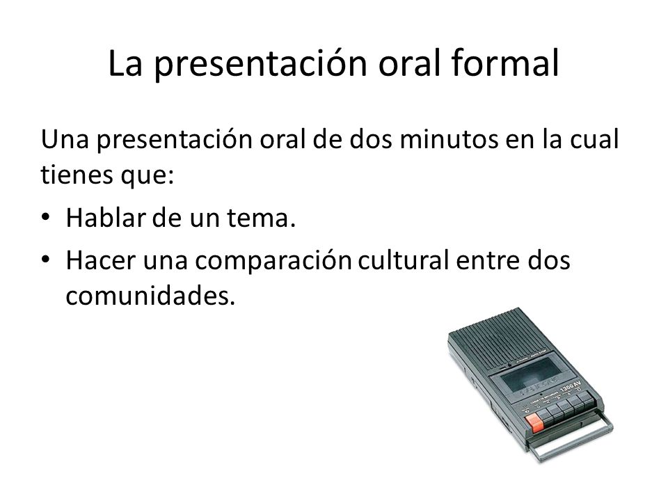 La presentación oral formal