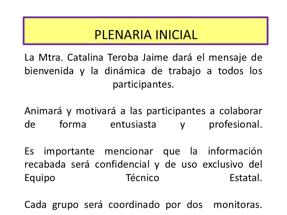 PLENARIA INICIAL