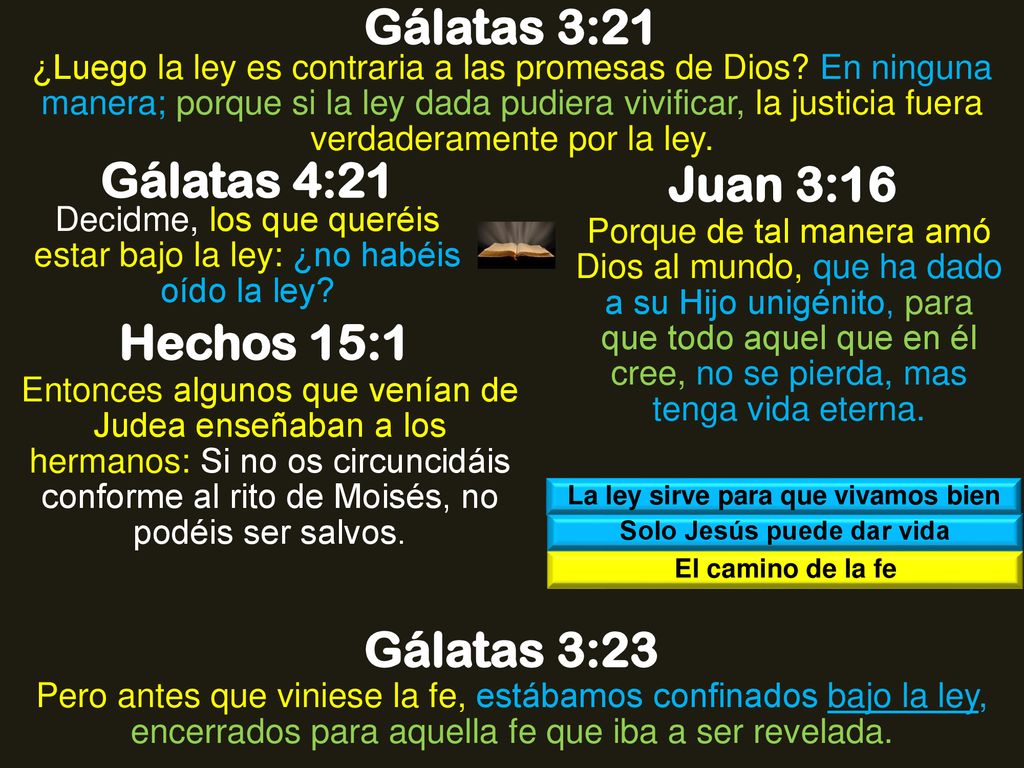 La ley sirve para que vivamos bien Solo Jesús puede dar vida