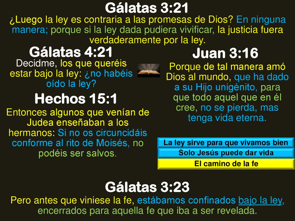 La ley sirve para que vivamos bien Solo Jesús puede dar vida