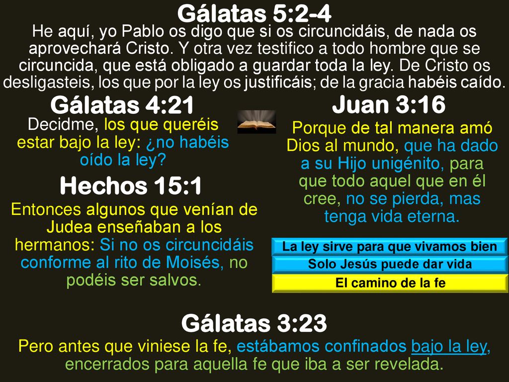 La ley sirve para que vivamos bien Solo Jesús puede dar vida