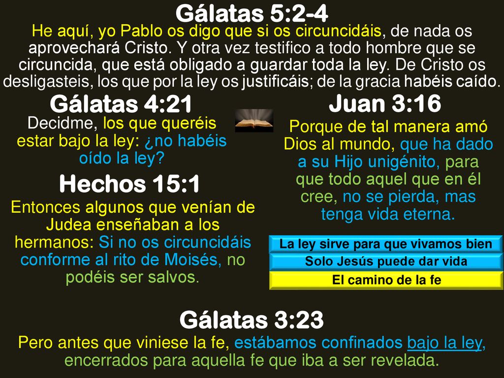 La ley sirve para que vivamos bien Solo Jesús puede dar vida