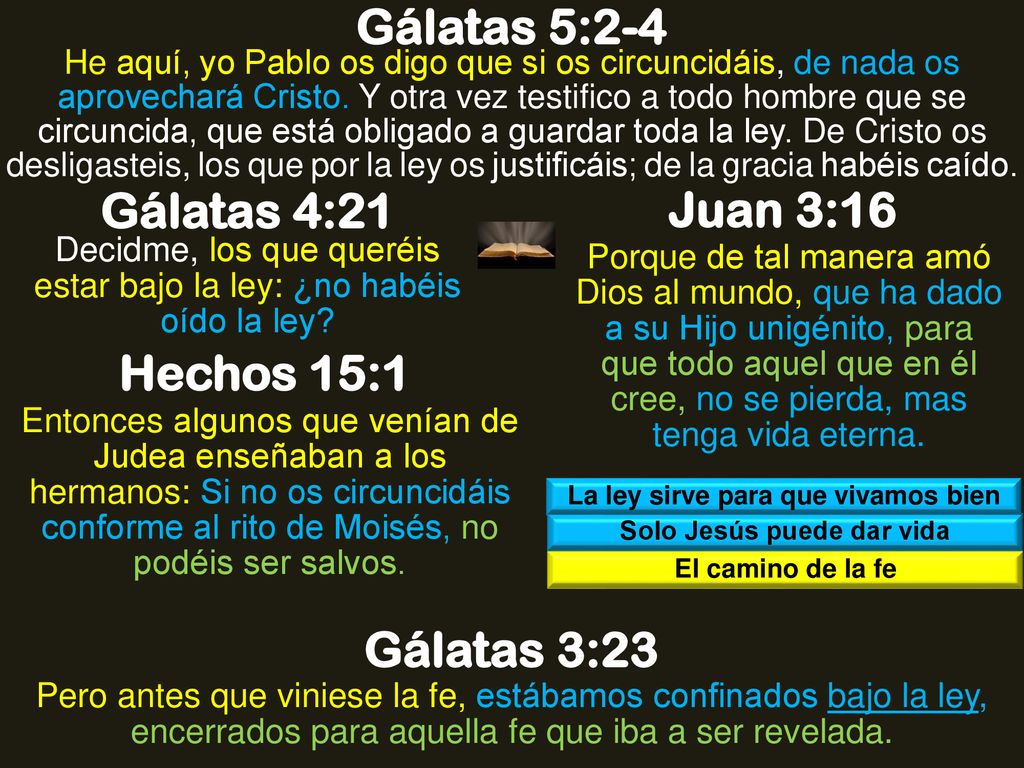 La ley sirve para que vivamos bien Solo Jesús puede dar vida