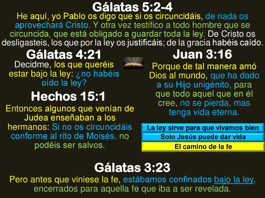 La ley sirve para que vivamos bien Solo Jesús puede dar vida