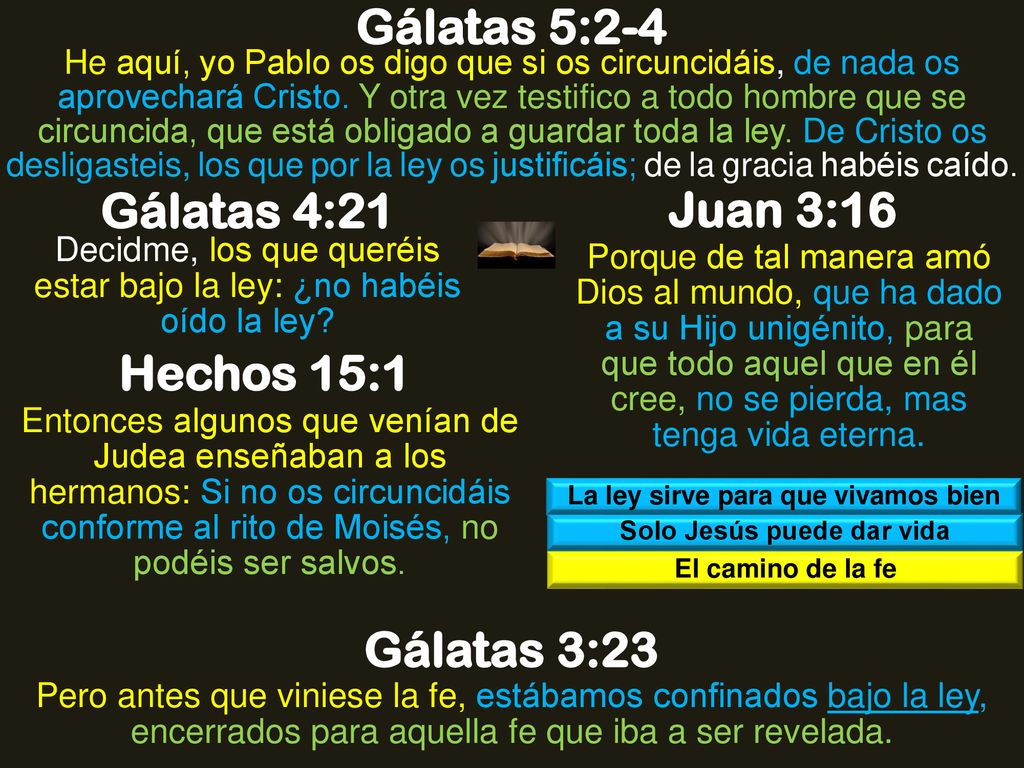 La ley sirve para que vivamos bien Solo Jesús puede dar vida