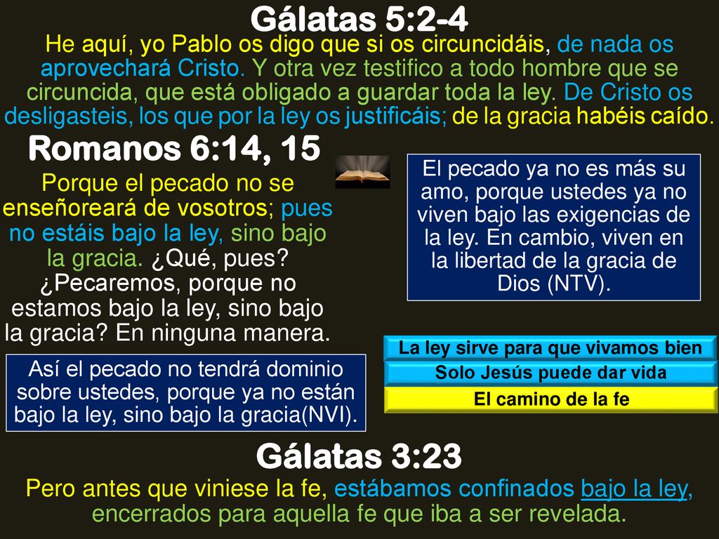 La ley sirve para que vivamos bien Solo Jesús puede dar vida